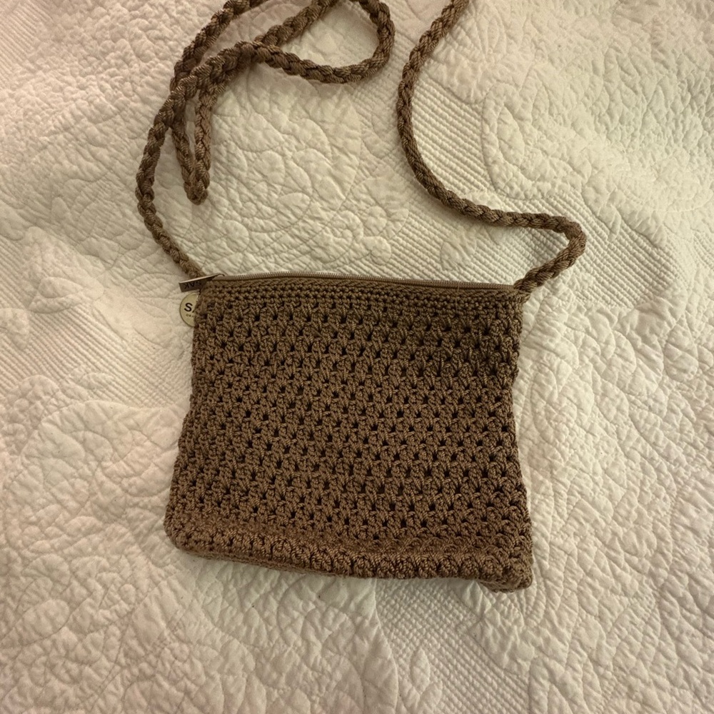 The Sak Brown Crochet Crossbody Bag Y2K Vintage - Picture 4 of 5